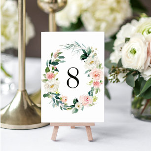Frühlingsroséfarbener Blumenkranz Hochzeitstisch N Tischnummer