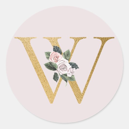 Frühlingsrosen Gold Anfangsbuchstaben Aufkleber Bu (Vorderseite)