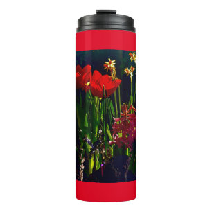 Frühlingsrot Tulip Wasser Flasche