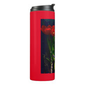 Frühlingsrot Tulip Wasser Flasche (Nach links gedreht)
