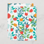 Frühlingsrot und grüne Farben Apfelfruchtmuster Postkarte (Vorne/Hinten)