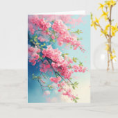 Frühlingsröte der Sakura Karte (Gelbe Blume)