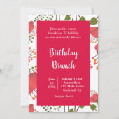 Frühlingsroter Poppies Blumengeburt Brunch Einladung (Vorderseite)