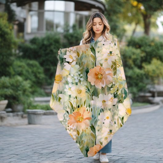 Frühlingsrötung und Pfirsichfarben Botanische Blüt Fleecedecke