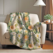 Frühlingsrötung und Pfirsichfarben Botanische Blüt Fleecedecke