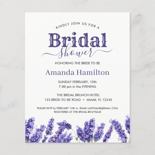 Frühlingsrustikal-Floral-Lavendel-Brautparty (Vorderseite)