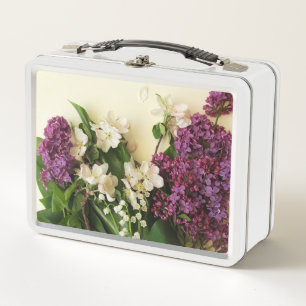 Frühlingssaison Blume rostfreie Metallic-Lunch Box Metall Brotdose
