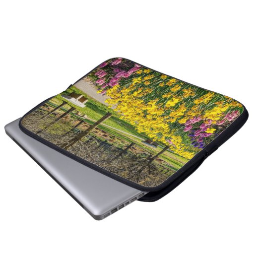 Frühlingssaison Blumengarten Laptopschutzhülle (Vorne Knopf)