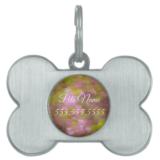 Frühlingssaison Pinks Pet Tag Tiermarke (Vorderseite)