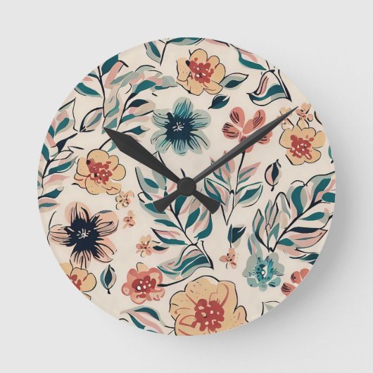Frühlingssaison Runde Wanduhr (Vorderseite)