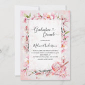 Frühlingssakura Blumen und Dessert Aquarellgras Einladung (Vorderseite)