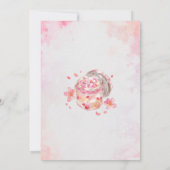 Frühlingssakura Blumen und Dessert Aquarellgras Einladung (Rückseite)