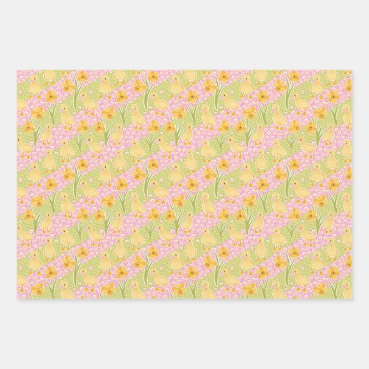 Frühlingssauger, Kariertes und trockenes Set von d Geschenkpapier Set (Vorderseite)