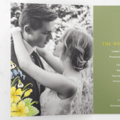 Frühlingssäule bläulich-grüne Hochzeit Dreifach-gefaltete Programmkarte (Innen Erste Seite)