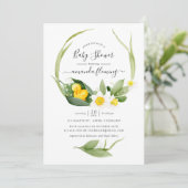 Frühlingssäule Lilly der Valley Baby Shower Einladung (Stehend Vorderseite)