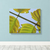 Frühlingsscanner-Blätter Leinwanddruck (Insitu (Holzboden))