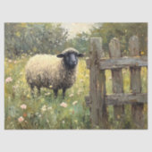 Frühlingsschaf Digital-Ölgemälde Decoupage Seidenpapier (Vorderseite)