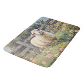 Frühlingsschaf mit Wildblumen Badematte (Schrägansicht)