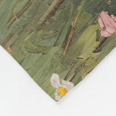 Frühlingsschaf mit Wildblumen Fleecedecke (Ecke)