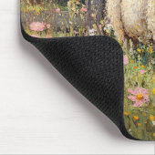 Frühlingsschaf mit Wildblumen Mousepad (Ecke)