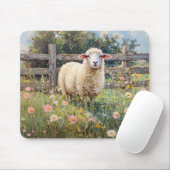 Frühlingsschaf mit Wildblumen Mousepad (Mit Mouse)