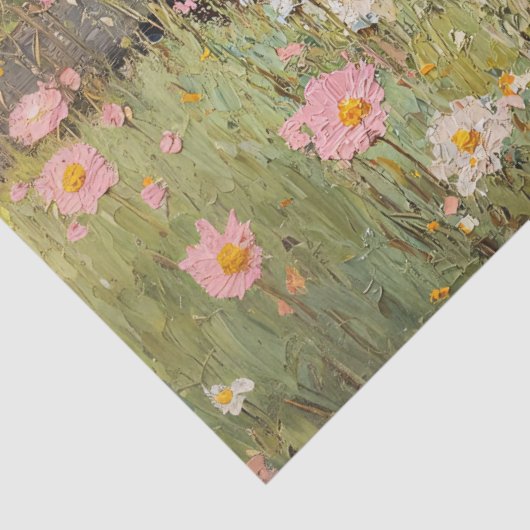 Frühlingsschaf mit Wildblumen zeichnen Decoupage Seidenpapier (Detail)