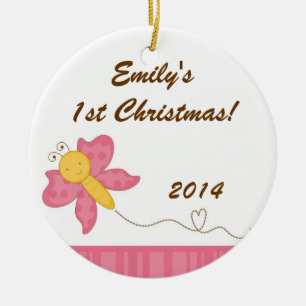 Frühlingsschmetterling Personalisierter Name Schmu Keramikornament