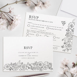 Frühlingsschmetterlinge Blume Hochzeitsessen Optio RSVP Karte