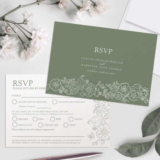 Frühlingsschmetterlinge Blume Hochzeitsfeier RSVP Karte