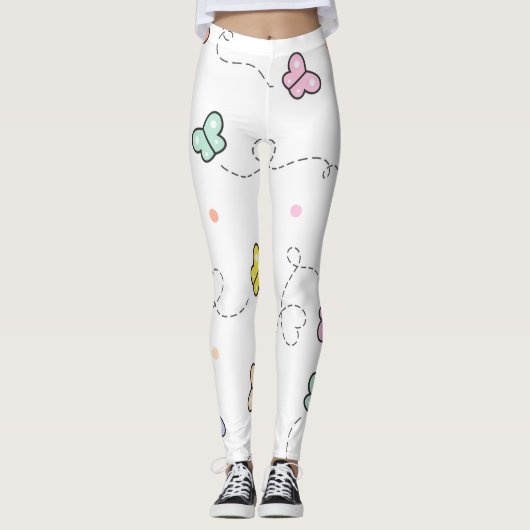 Frühlingsschmetterlinge Leggings (Vorderseite)