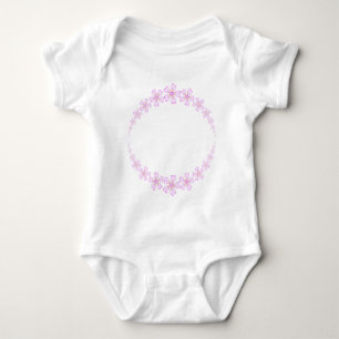 Frühlingsschmuck mit Kranz aus rosa Blume Baby Strampler
