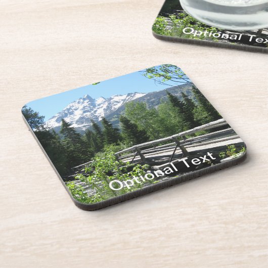Frühlingsschnee auf Grand Tetons mit Brücke über d Untersetzer (Linke Seite)