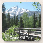 Frühlingsschnee auf Grand Tetons mit Brücke über d Untersetzer (Vorderseite)
