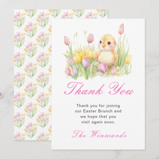 Frühlingsschnitzel-Osterbrunch Dankeskarte (Vorne/Hinten)