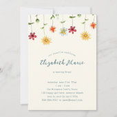 Frühlingsschwanz-Wildblumen Gelbmädchen Geburtstag Einladung (Vorderseite)