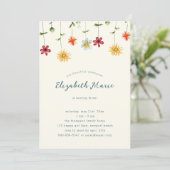 Frühlingsschwanz-Wildblumen Gelbmädchen Geburtstag Einladung (Stehend Vorderseite)