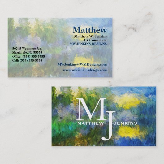 Frühlingssee-Impressionen Visitenkarte (Vorne/Hinten)