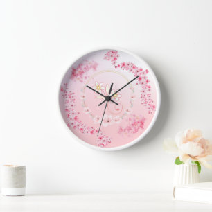 Frühlingssegen: Rosa Blumenzauber Uhr