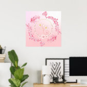 Frühlingssegen, rosa, florale Kunst Poster (Heimbüro)