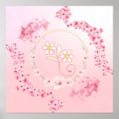 Frühlingssegen, rosa, florale Kunst Poster (Vorne)