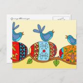 Frühlingssegment Ukrainische Volkskunst Postkarte (Vorne/Hinten)