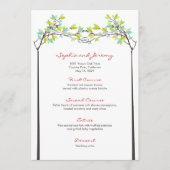 Frühlingssehen Blätter Knotted Branches Liebe Bäum Menükarte (Vorderseite)