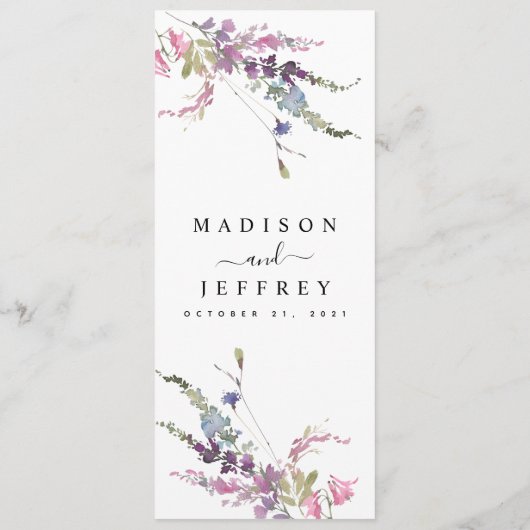 Frühlingssehen in Wildblumen Menükarte (Rückseite)