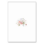 Frühlingssehen Wildblumen Arch Pink White Wedding Tischnummer (Rückseite)