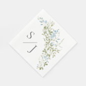 Frühlingssehen Wildblumen Blue Green Wedding Serviette (Ecke)