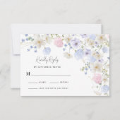 Frühlingssehen Wildblumen Lila RSVP Karte (Vorderseite)