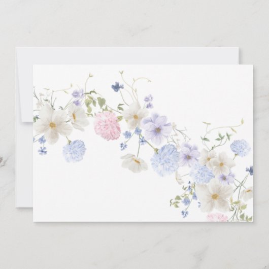 Frühlingssehen Wildblumen Lila Save The Date (Rückseite)