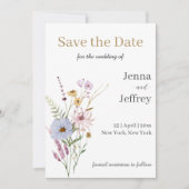 Frühlingssemme Blume Boho Wedding rettet das Datum Einladung (Vorderseite)