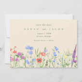 Frühlingssemme Wildblume Boho Wedding rettet das D Save The Date (Vorderseite)