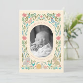 Frühlingssennelpastel Foto Birth Einladung (Stehend Vorderseite)